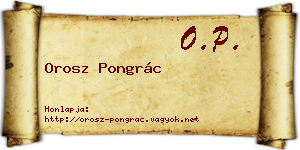 Orosz Pongrác névjegykártya