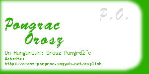 pongrac orosz business card